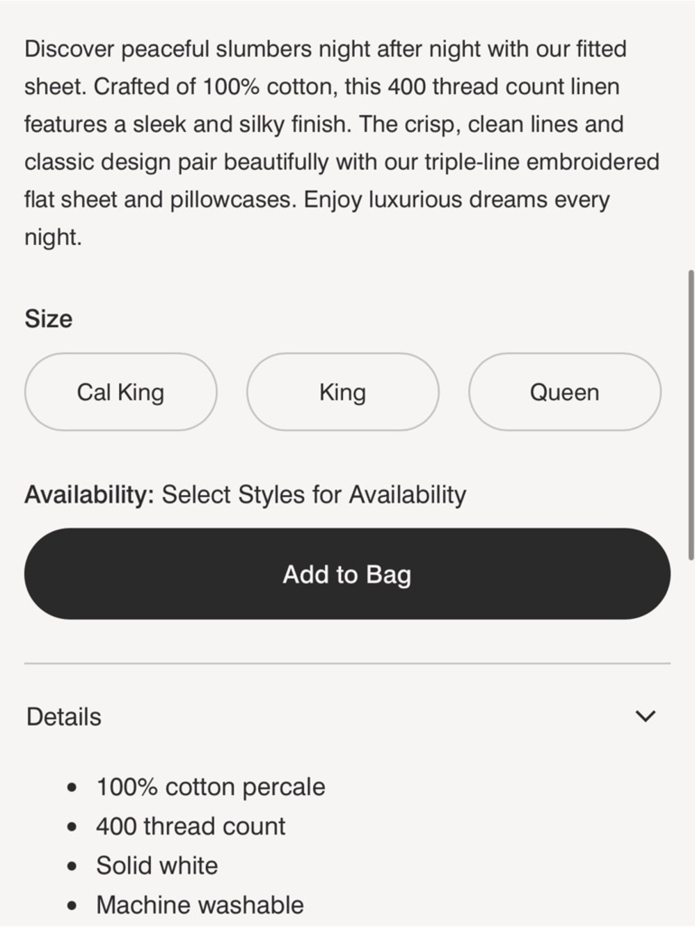 Frette Cotton Fitted Sheet made exclusively for The Ritz-Carlton - Picture 3 of 7